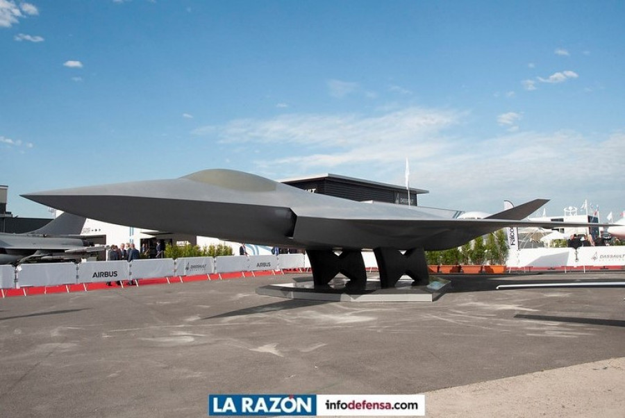 Maqueta del caza de próxima generación del FCAS. Foto Ministerio de Defensa