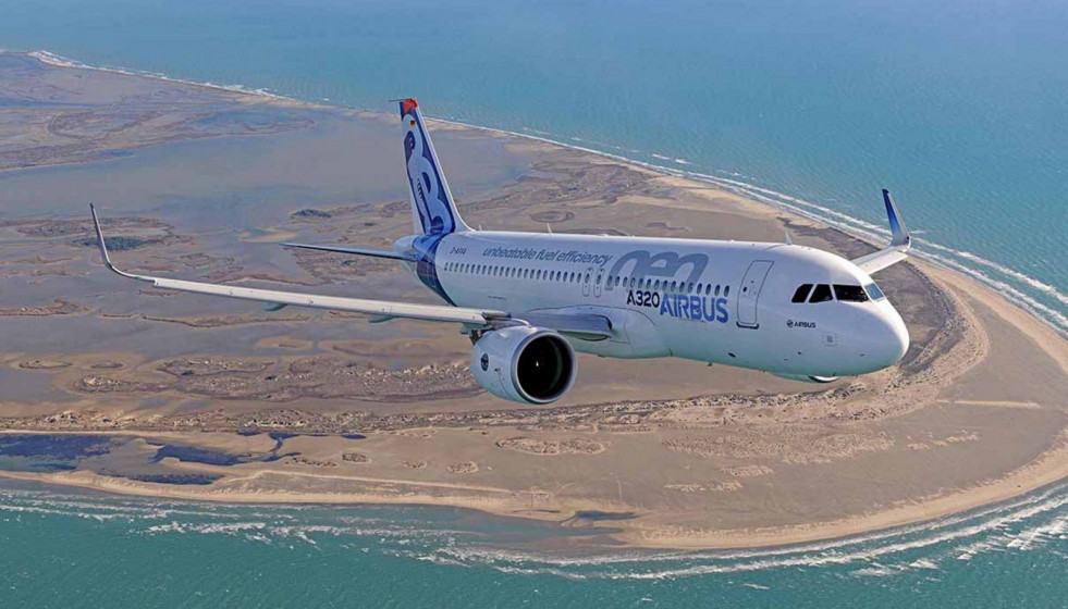 Avión de transporte Airbus A320. Foto: Airbus