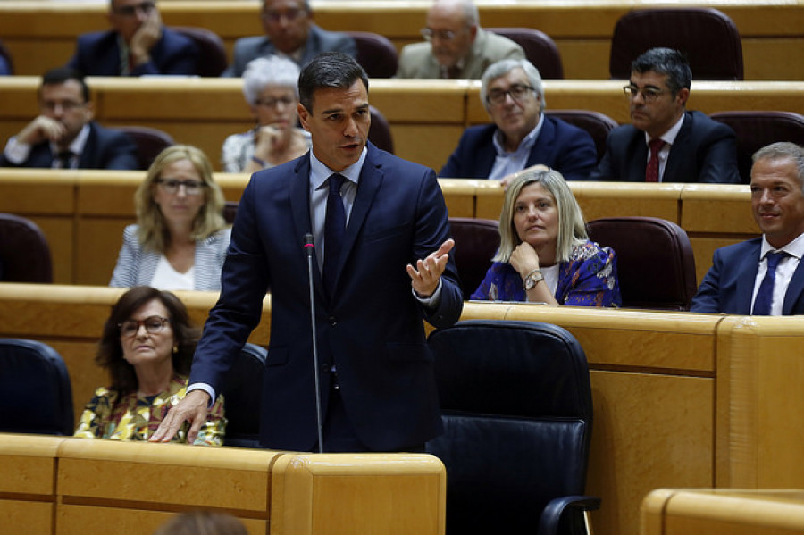 Sánchez en la sesión de control del Senado. Foto: La Moncloa