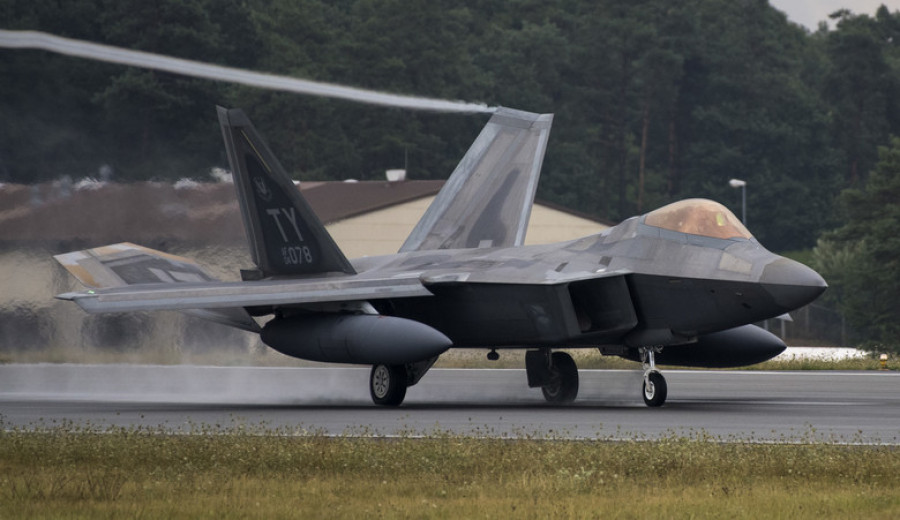 F-22 Raptor en la base aérea de Spangdahlem. Foto: USAF