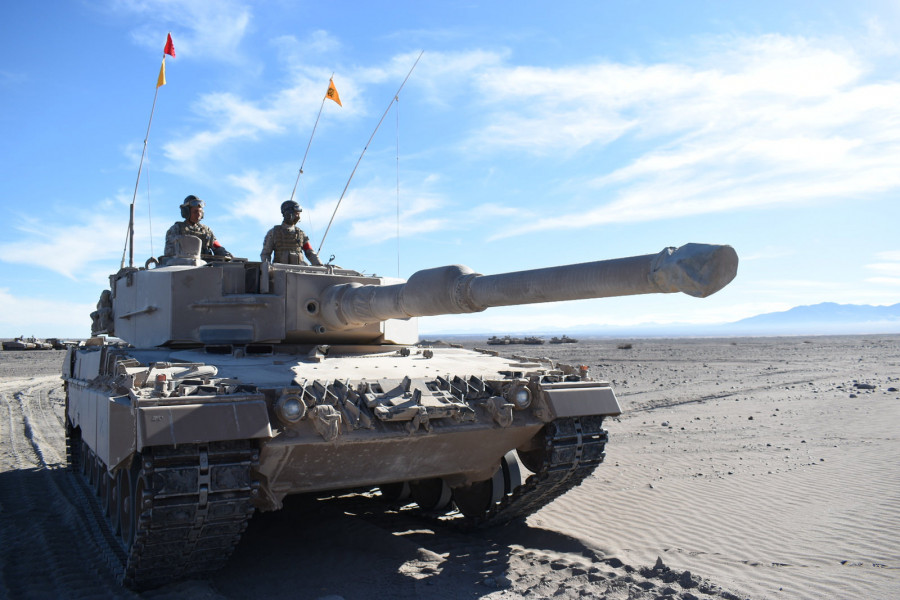 Tanque Leopard 2A4 en predio de instrucción Dupliza. Foto: Ejército de Chile