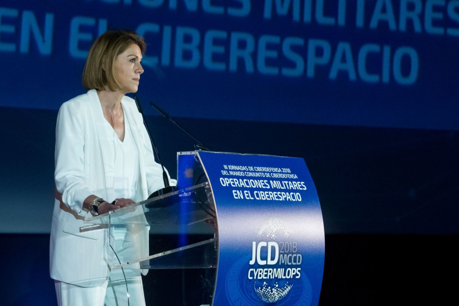 Ministra de Defensa, María Dolores Cospedal, en su intervención. Foto: Ministerio de Defensa