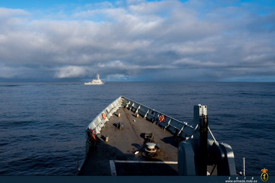 Maniobras WASSEX-ASWEX de la US Navy desde la fragata Navarra. Foto: Armada.