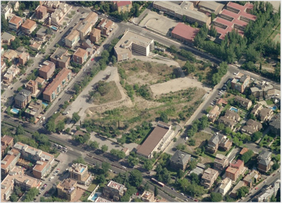 Vista aérea de la parcela del antiguo Hospital del Aire. Foto: Addmeet