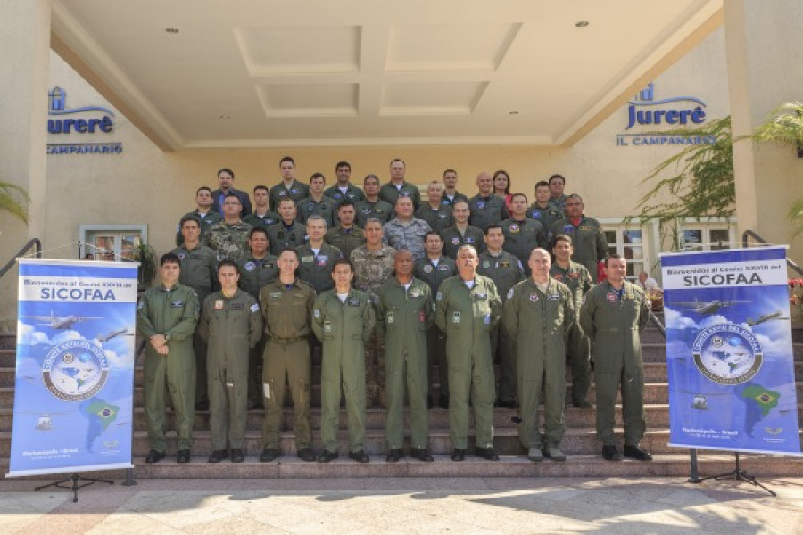 Representantes de las Fuerzas Aéreas americanas en el Comité. Foto: Sargento Bianca ViolForça Aérea Brasileira