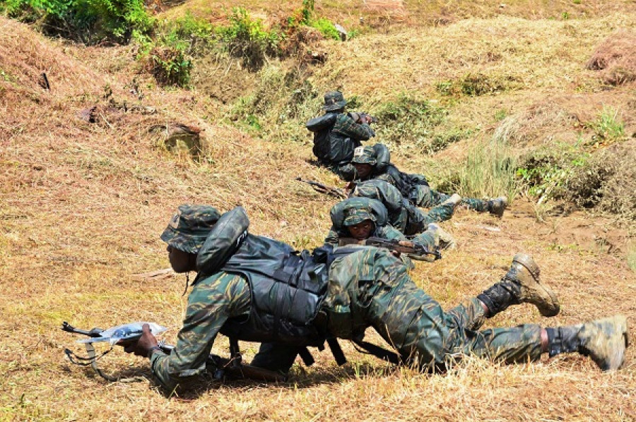 Cadetes guyaneses durante su entrenamiento en la jungla. Foto: Guyana Defence Force.