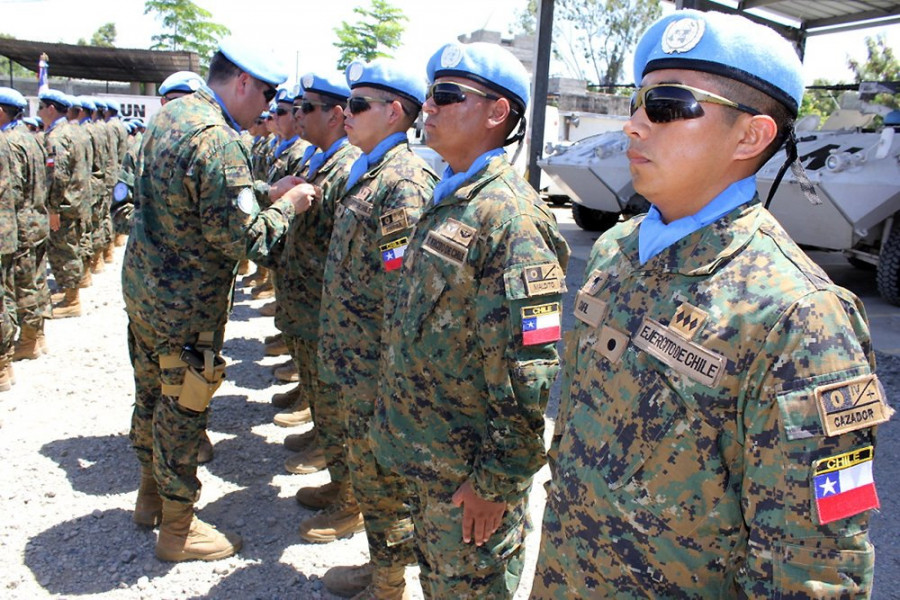 Personal del Ejército de Chile desplegado en la misión de paz en Haití. Foto: Ministerio de Defensa de Chile