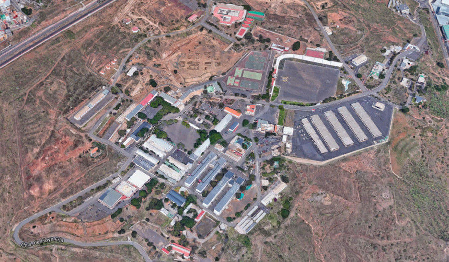Vista aérea de la base militar de Hoya Fría en Tenerife