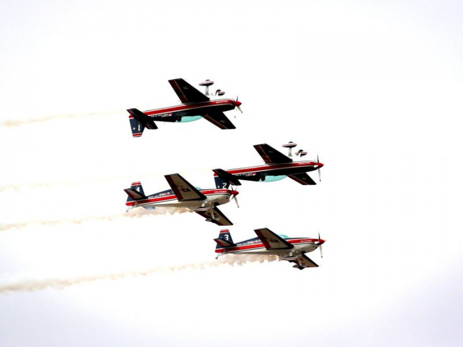 Espectáculo aéreo durante la última edición de la feria chilena. Foto: Fidae 2016