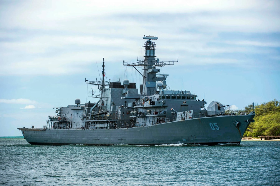 Fragata FF-05 Almirante Cochrane ingresando a Pearl Harbor durante ejercicio Rimpac 2016. Foto: US Pacific Command