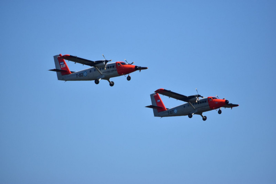 Dos aviones Twin Otter de la FAA. Foto: Fuerza Aérea Argentina.