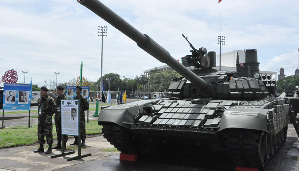 Rusia envió un lote de 50 tanques T-72B1 al Ejército de Nicaragua. Foto: Ejército de Nicaragua.