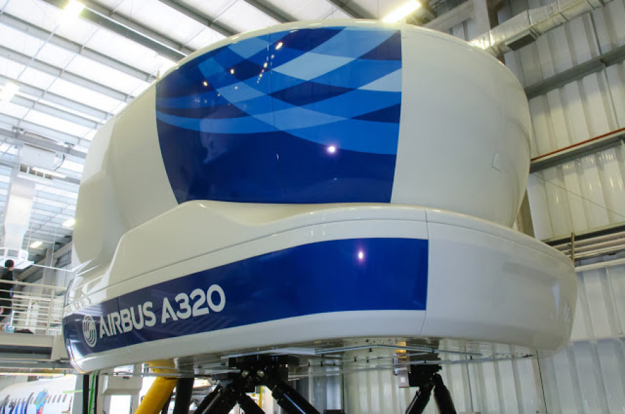 O simulador do A320 nas instalações da Airbus Brazil Training Centre em Viracopos. Fotos: Roberto Caiafa
