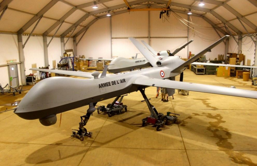 Drones MQ-9 Reaper desplegados por Francia en el Sahel. Foto: Ministero de Defensa de Francia