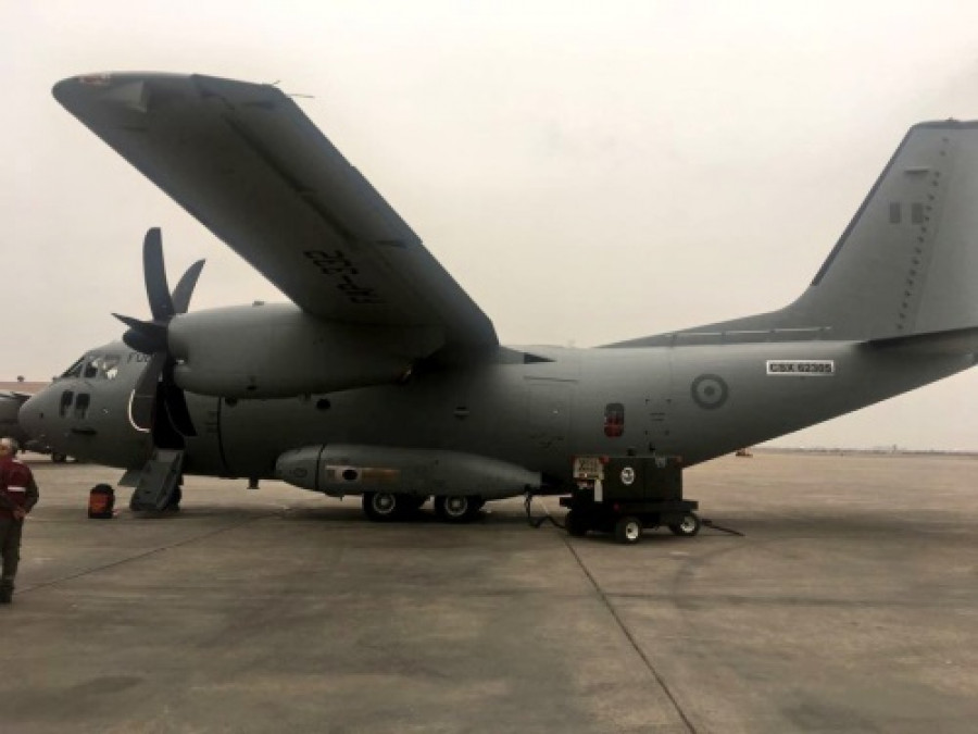 El cuarto C-27J Spartan de la FAP en la rampa del Grupo Aéreo N° 8. Foto: Fuerza Aérea del Perú.