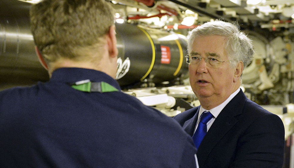 Michael Fallon, Secretario de Defensa de Reino Unido. Foto: Gobierno británico