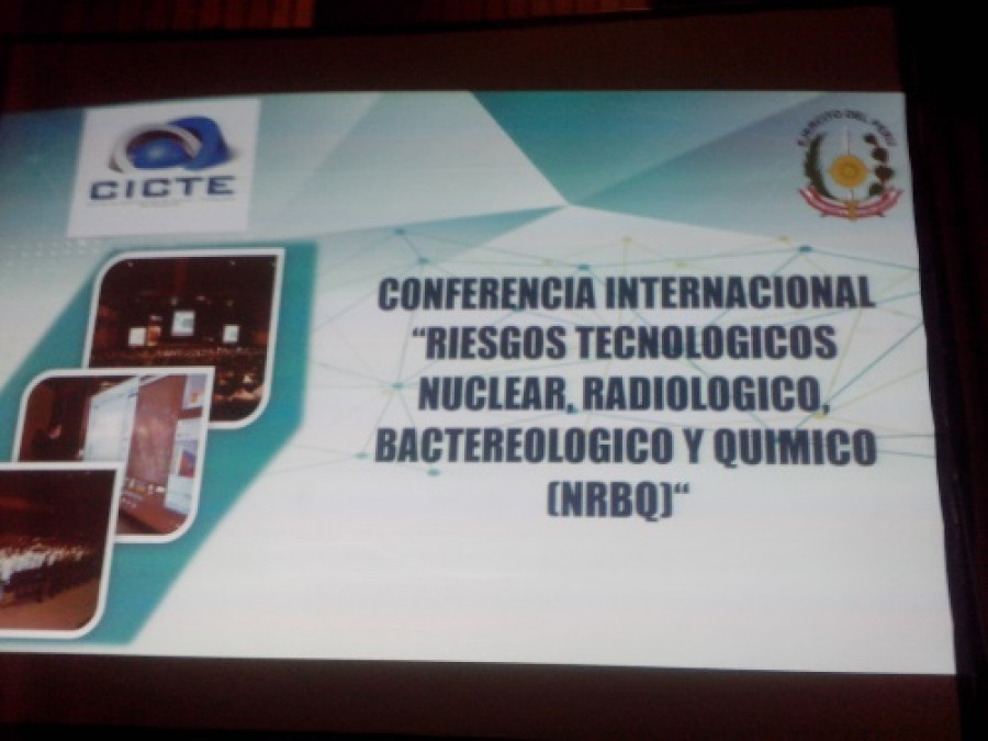Presentación de la 1ª Conferencia internacional sobre riesgos tecnológicos NRBQ en el Perú. Foto: Peter Watson.