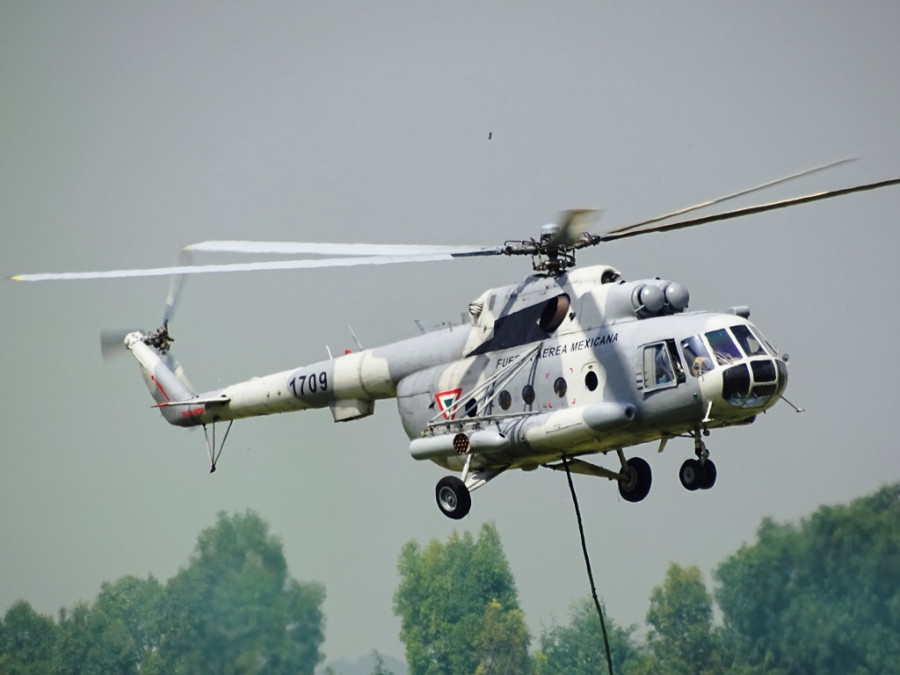 Helicoptero MI-17 de fabricación rusa en uso por la Fuerza Aérea Mexicana