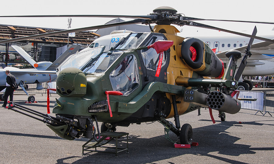 Helicóptero de ataque T129. Foto: Roberto Caiafa