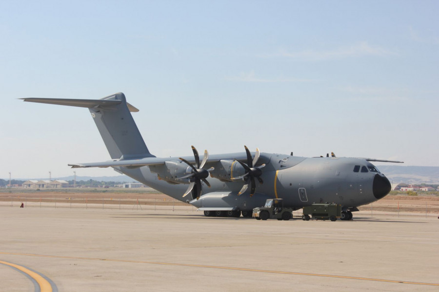 A400M del Ejército del Aire en la base de Zaragoza. Foto: Infodefensa.com