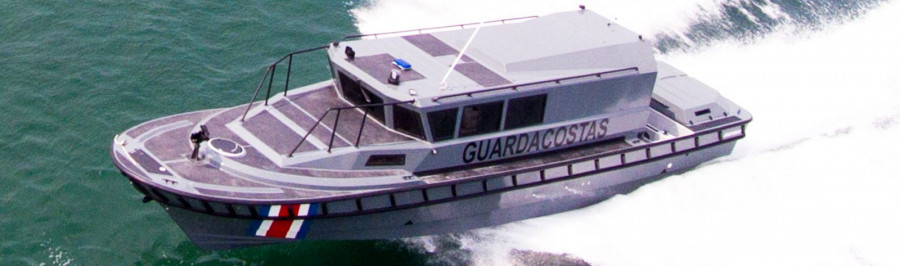 Interceptor Eduardoño 450 del tipo donado por EEUU a Costa Rica con la base de guardacostas. Foto: Eduardoño.