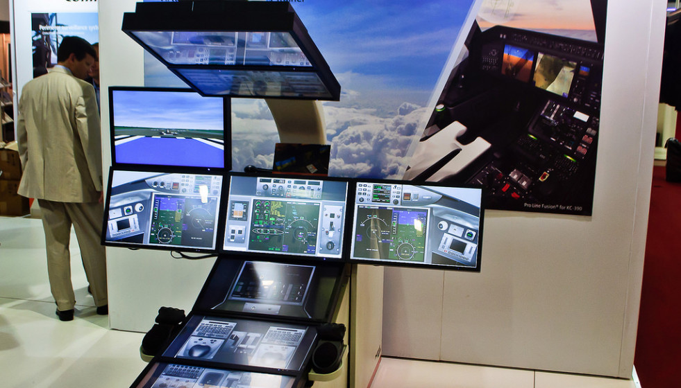 O Treinador Virtual de Procedimentos de Aviônica da Rockwell Collins. Fotos: Roberto Caiafa