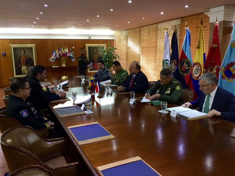 Reunión de los ministros de Seguridad de Costa Rica y de Defensa de Colombia. Foto: Presidencia de Costa Rica.