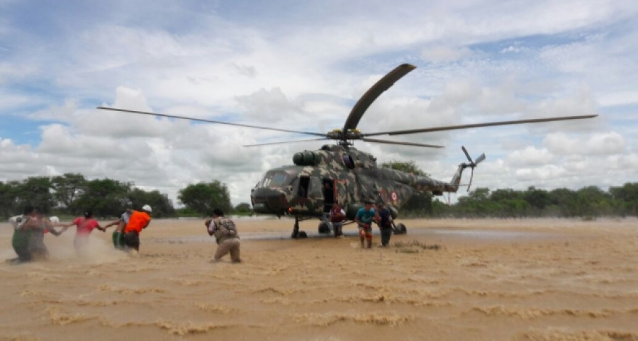 Mi-171Sh-P del Ejército evacuando personas durante la emergencia por lluvias y desbordes de este año. Foto: Ejército del Perú