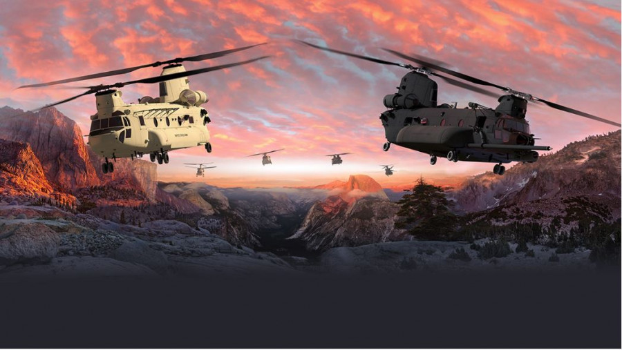 Aspecto de los futuros helicópteros CH-47F Block II Chinook. Foto: Boeing