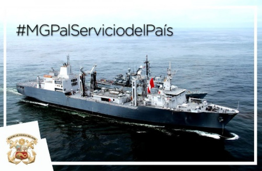 El buque BAP Tacna desplegado hacia Paita con ayuda humanitaria. Foto: Marina de Guerra del Perú.