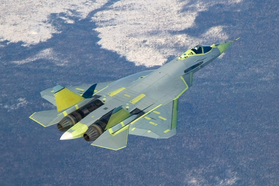 Prueba de vuelo del avión PAK-FA. Imagen: Sukhoi