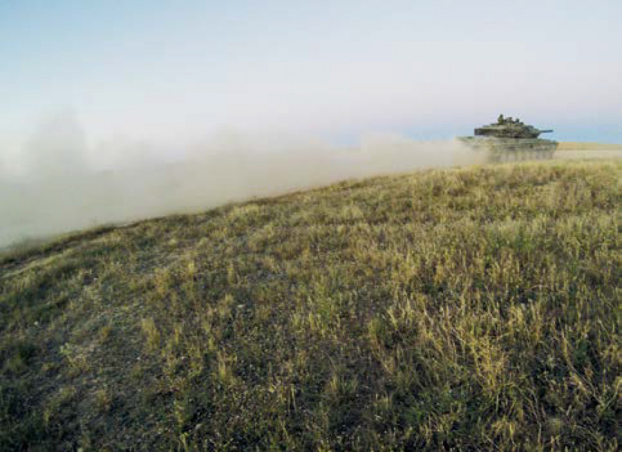 Un Leopardo durante el ejercicio. Foto: Ejército de Tierra