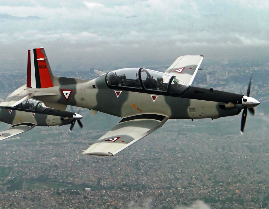 El Texan II, que llegará a sumar mas de 70 aeronaves en México. Foto: M. GarcíaJ.A. Quevedo