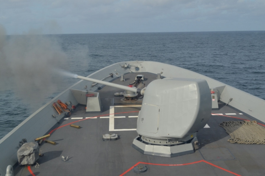 Cañón de la fragata Almirante Juán de Borbón. Foto: Armada española