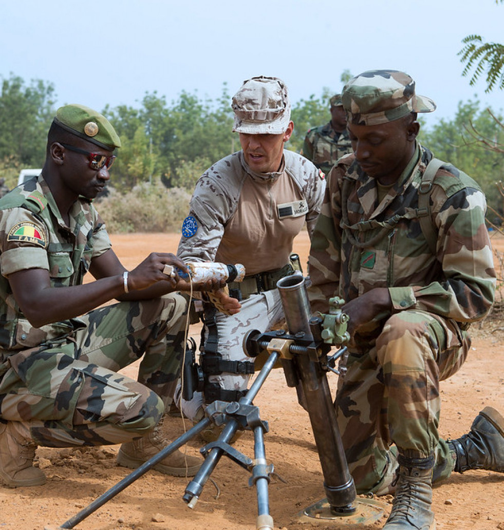 Adiestramiento a militares de las Fuerzas Armadas malienses. Foto: Ministerio de Defensa