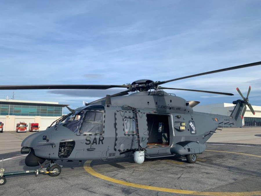 Primer helicóptero NH90 del Ejército del Aire en Cuatro Vientos. Foto: Ejército del Aire
