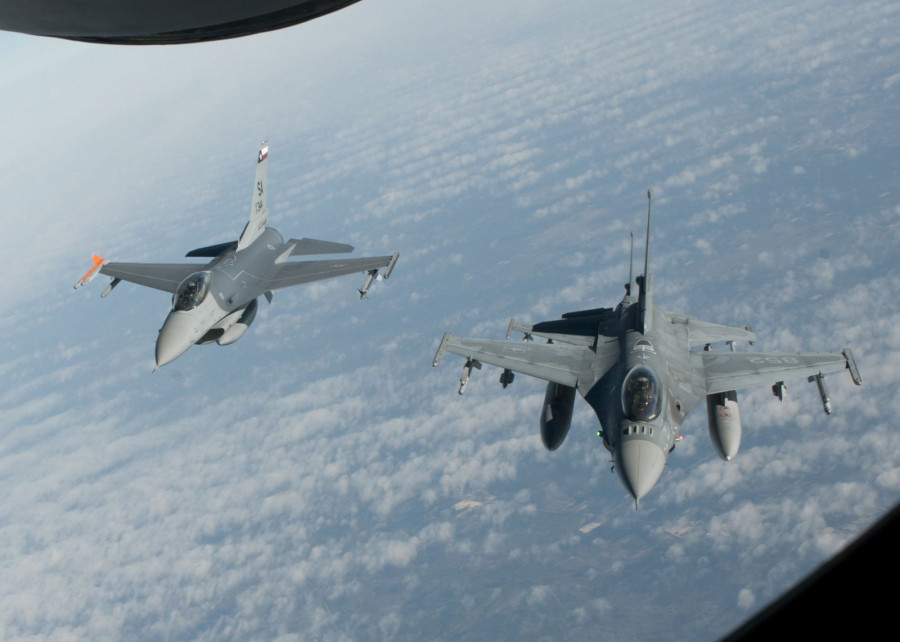 Los caza F-16 de la FACh y la USAF entrenan periódicamente. Foto: Txang  Agustín Salazar