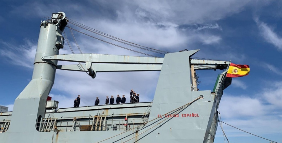 Ceremonia de despedida del buque El Camino español. Foto: Armada española