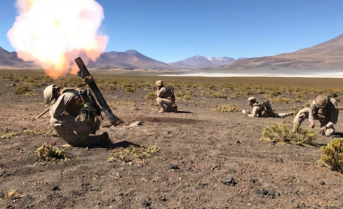 Entrenamiento de la unidad de morteros Brimot Calama Foto Ejército de Chile