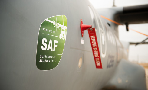 Uso de combustible SAF en un avión C295. Fuente Airbus