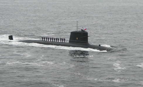 Submarino clase Scorpene SS 22 General Carrera de la Armada de Chile Foto Nicolás García