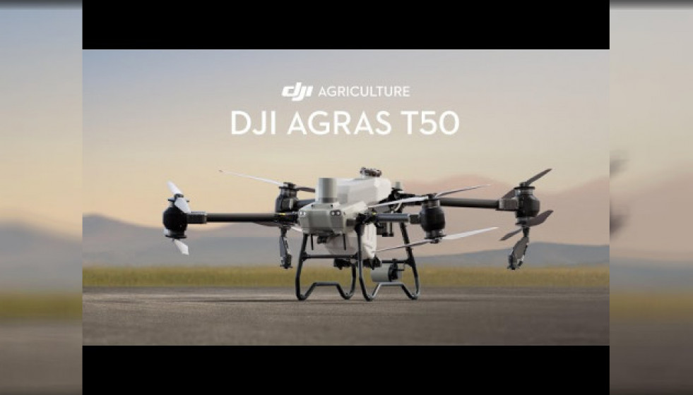 DJI presenta Agras T50, un dron de pulverización capaz de cargar 40 litros de productos fitosanitarios