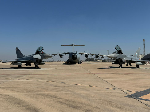 Eurofighter y A400M en la base aérea de Morón