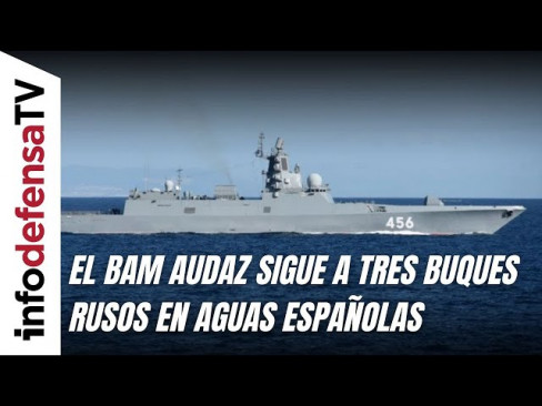 El BAM Audaz sigue a tres buques rusos del Mediterráneo al Atlántico
