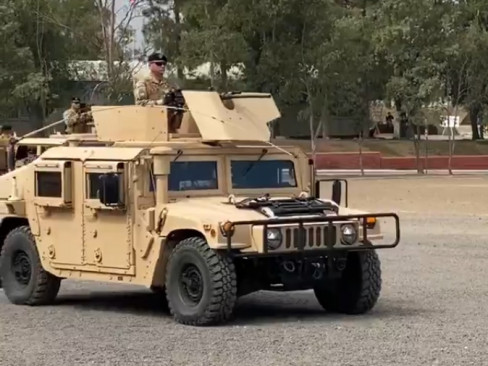 Vehículo Humvee con torreta de la Brigada de Operaciones Especiales BOE Lautaro Firma Ejército de Chile
