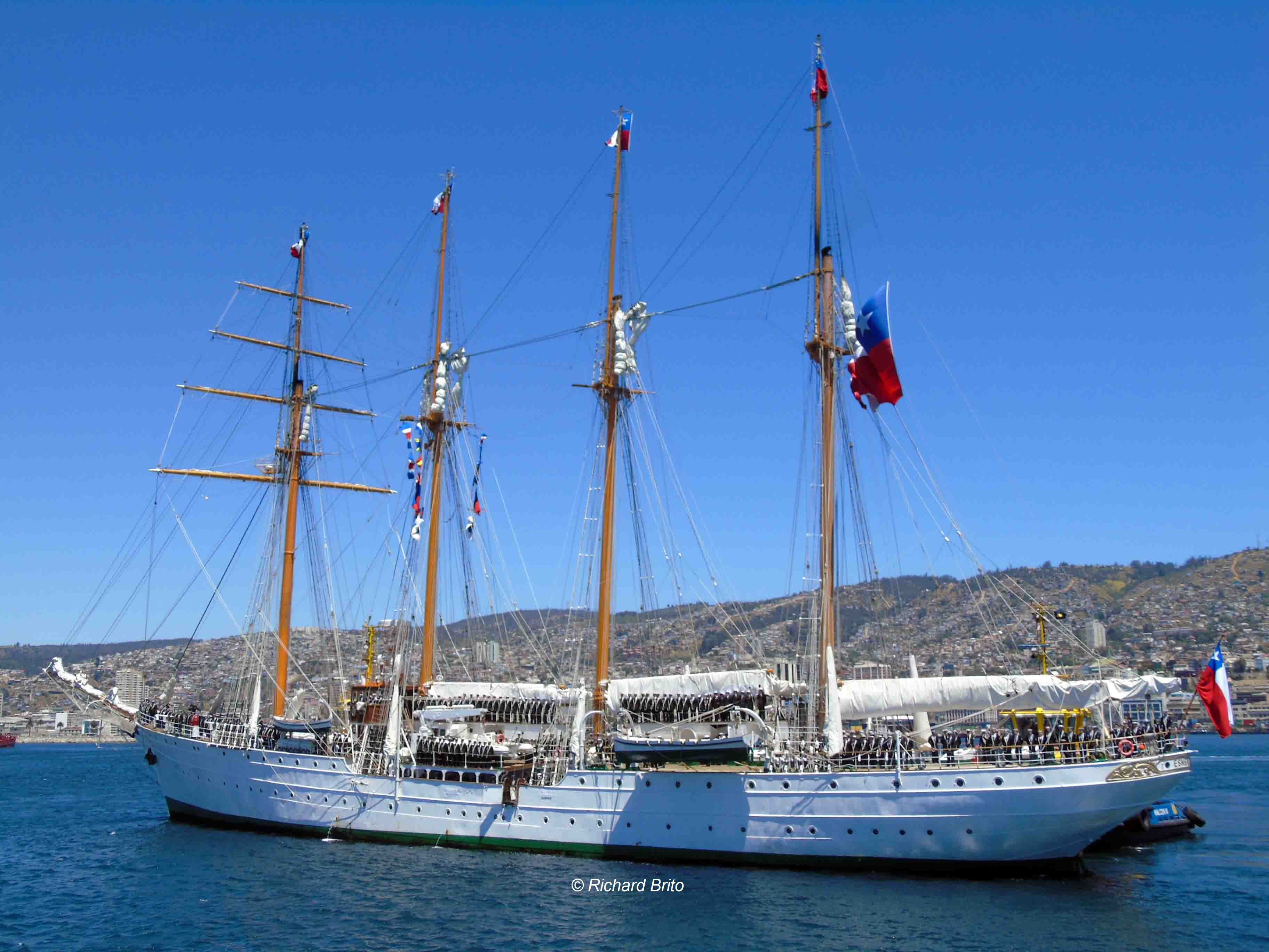 El buque escuela Esmeralda de la Armada de Chile concluye en Valparaíso su 67° crucero de instrucción