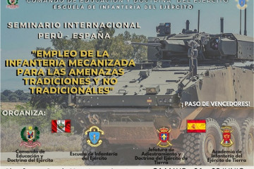 Material promocional del seminario internacional Perú-España sobre infantería mecanizada. Foto Ejército del Perú