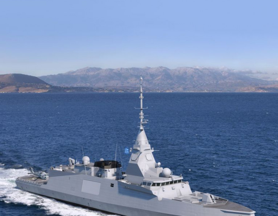 Recreación de una fragata FDI con bandera griega. Imagen Naval Group