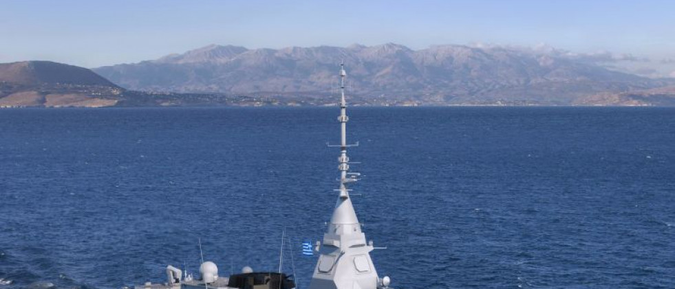 Recreación de una fragata FDI con bandera griega. Imagen Naval Group