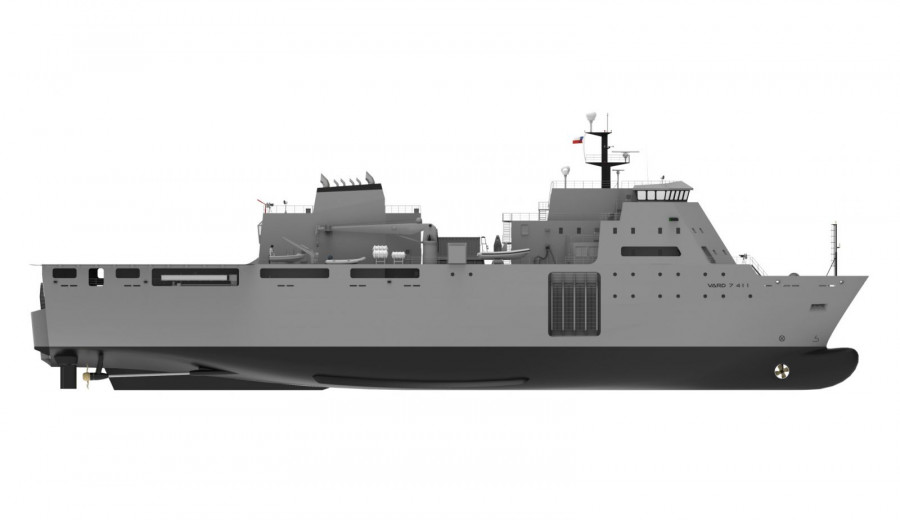 Imagen conceptual del buque multipropósito que construirá Asmar en Talcahuano. Imagen Vard Marine